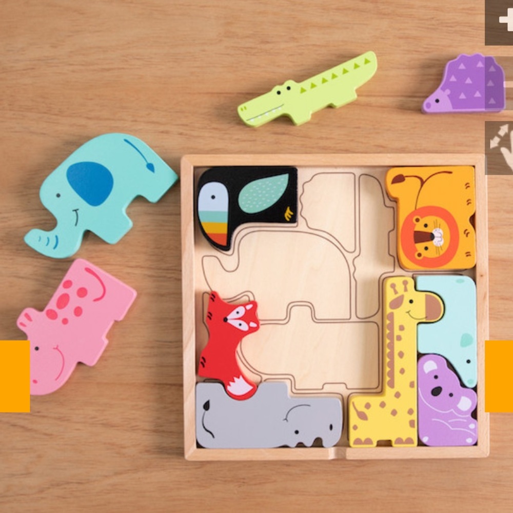 Melissa&Doug Sea Life Magnetic Puzzle & Fat Brain Animal Shape Puzzle Bundle - Picture 5 of 10